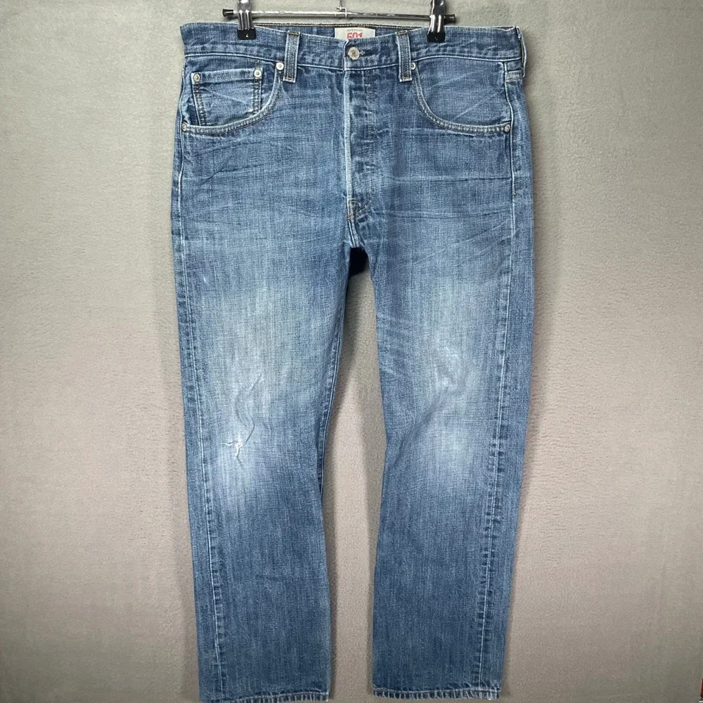 Levis 501 Jeans Mens 33x31 Blue Straight‎ Leg Button Fly Denim Faded Mexico